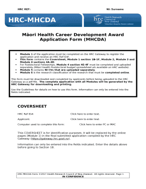 Mori Health Career Development Award Application Form (MHCDA)