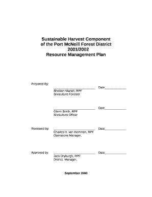 Sustainable Harvest Component