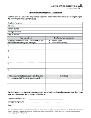 Performance Management Objectives