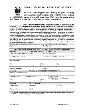 To have child support sent directly to your checking account, please read, complete and print this form