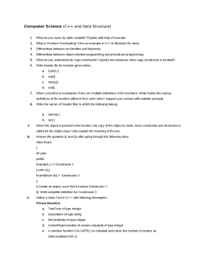 Computer Science (C++ and Data Structure)