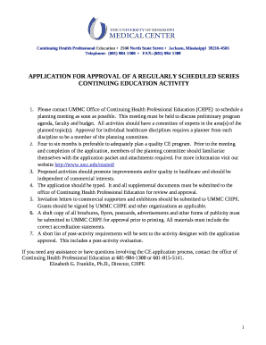 APPLICATION FOR APPROVAL OF A REGULARLY SCHEDULED SERIES
