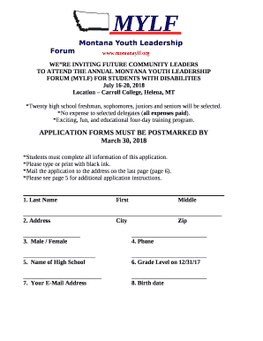 TO ATTEND THE ANNUAL MONTANA YOUTH LEADERSHIP