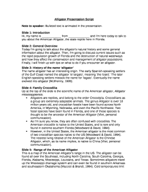 Alligator Presentation Script