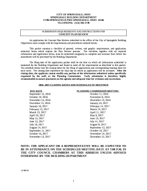 An application for Concept Plan Review submitted to the office of the City of Springdale Building Department must comply with the requirements and procedures outlined herein