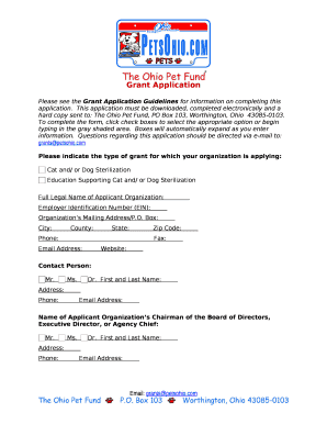 Please see the Grant Application Guidelines for information on completing this application