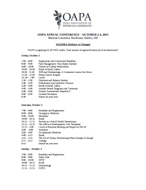 AGENDA (Subject to Change)
