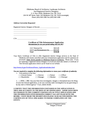 Oklahoma Board of Architects, Landscape Architects