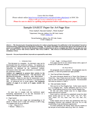 First Author#, Second Author*, Third Author# Doc Template | pdfFiller