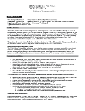 Title: Compost TechnicianCompensation: $60/week (5-7 hours per week)