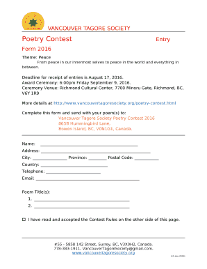 Poetry ContestEntry Form 2016
