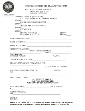 MAPPING SERVICES FEE TRANSMITTAL FORM