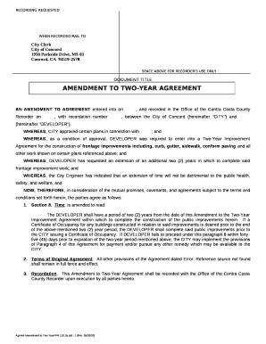 AMENDMENT TO TWO-YEAR  taking office Doc Template | pdfFiller