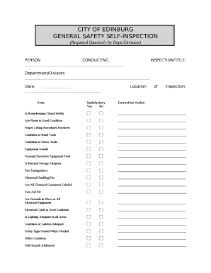 GENERAL SAFETY SELF-INSPECTION