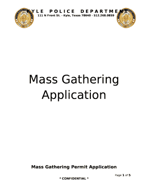 Mass Gathering Permit Application