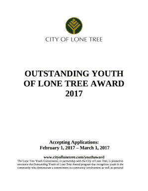 OUTSTANDING YOUTH OF LONE TREE AWARD