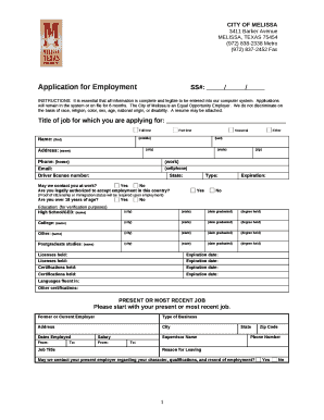 Application for EmploymentSS#://