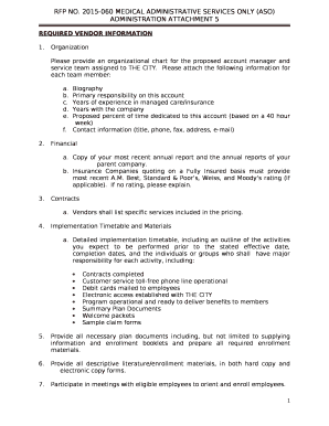 Please provide an organizational chart for the proposed account manager and service team assigned to THE CITY