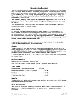 The Fifth Annual Myrtle Beach Marathon, Marathon Relay and One Mile Family Fun Run will take place February 9, 2002