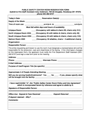 PUBLIC SAFETY CENTER ROOM RESERVATION FORM