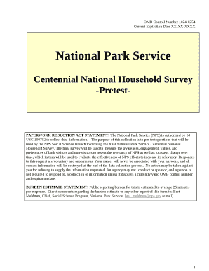OMB Control Number 1024-0254