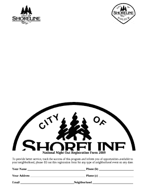 National Night Out Registration Form 2009