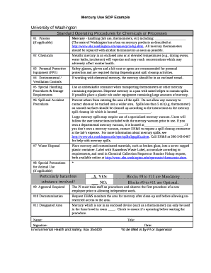 Mercury Use SOP Example