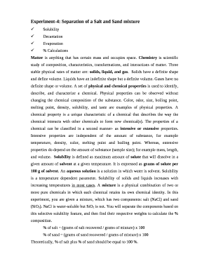 Experiment-4: Separation of a Salt and Sand mixture