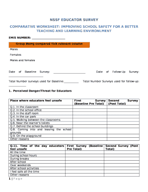 NSSF EDUCATOR SURVEY