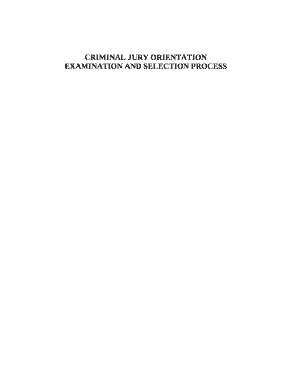 CRIMINAL JURY ORIENTATION