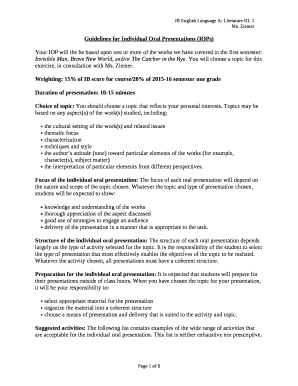 Guidelines for Individual Oral Presentations (IOPs)