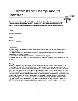 Electrostatic Charge and its Transfer template