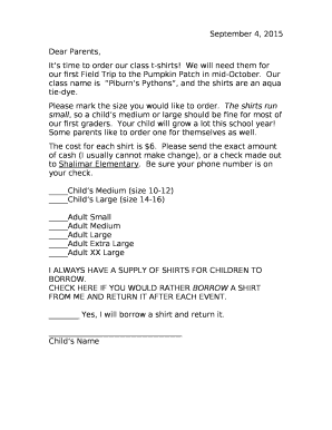 Its time to order our class t-shirts
