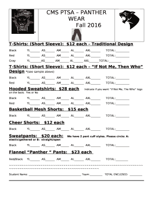 CMS PTSA PANTHER WEAR