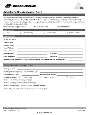 Advertising Site Application Form
