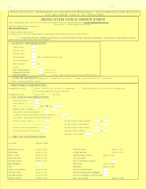 DEDICATED VOICE ORDER FORM