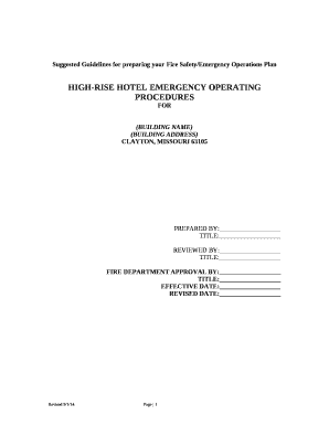 Suggested Guidelines for preparing your Fire Safety/Emergency Operations Plan