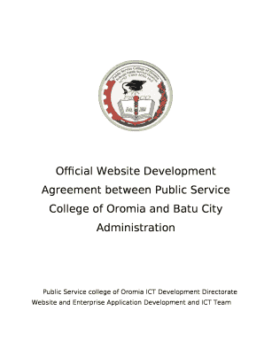 Official Website Development Agreement between Public Service College of Oromia and Batu City Administration