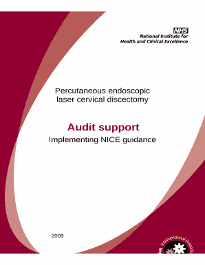This audit support accompanies the interventional procedure: Percutaneous endoscopic laser cervical discectomy (available online at www