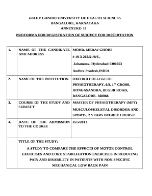 SRAJIV GANDHI UNIVERSITY OF HEALTH SCIENCES