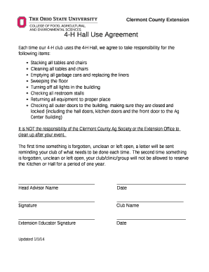 4-H Hall Use Agreement