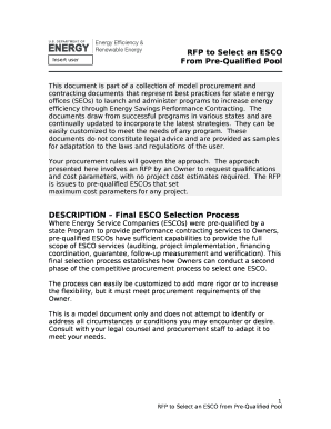 RFP to Select an ESCO