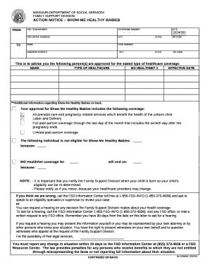 ACTION NOTICE SHOW-ME HEALTHY BABIES