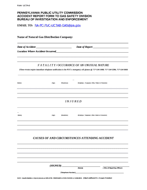 Accident report form TO GAS SAFETY DIVISION