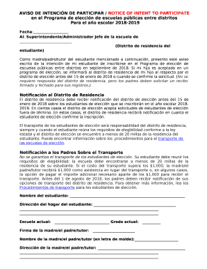 AVISO DE INTENCIN DE PARTICIPAR / NOTICE OF INTENT TO PARTICIPATE template