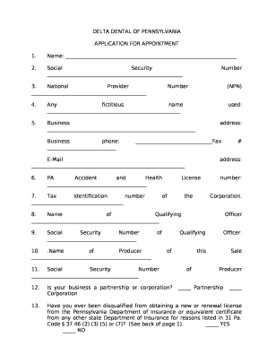 National Provider Number (NPN)