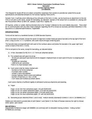 Sample Form: A pdf document reflecting all four (4) parts of this form, in color, can be found as an attachment to this bid