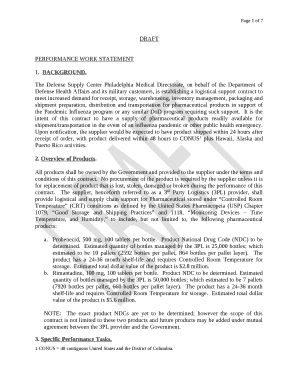 It is the intent of this contract to have a supply of pharmaceutical products readily available for shipment/transportation in the event of an influenza pandemic or other public health emergency