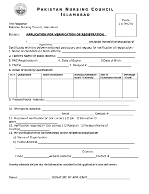 Registrar pakistan nursing council islamabad