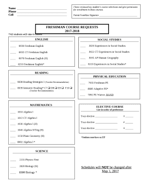 *All students will take 6 classes